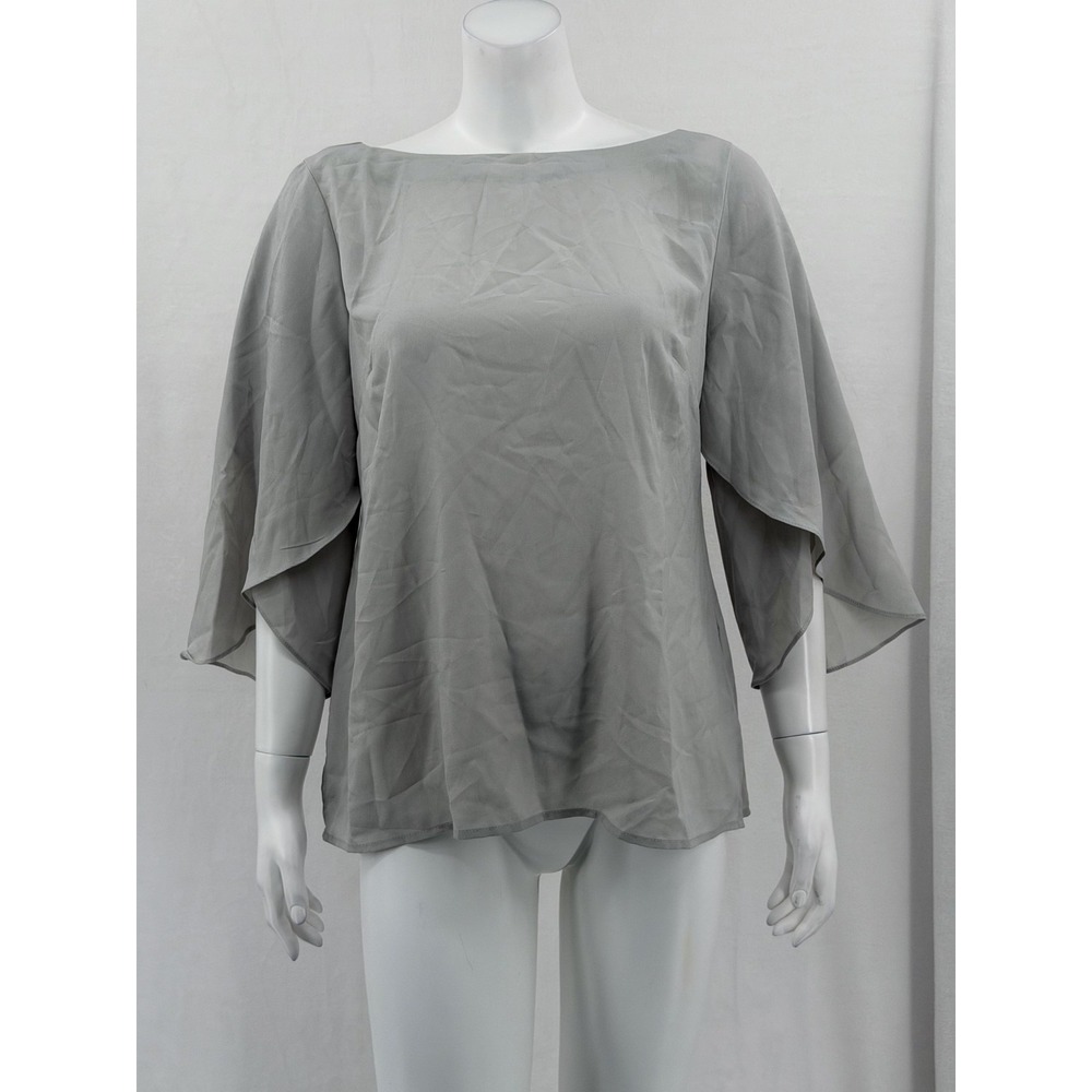 Banana Republic Top Womens Medium‎ Petite Green Sheer Flutter Sleeve Staple NWT